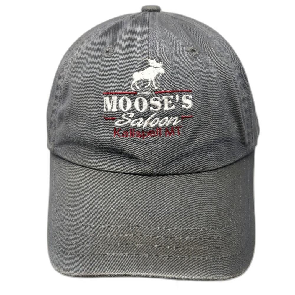 Imperial Baseball Cap Gray One Size Slideback Moose's Saloon Kalispell MT Hat